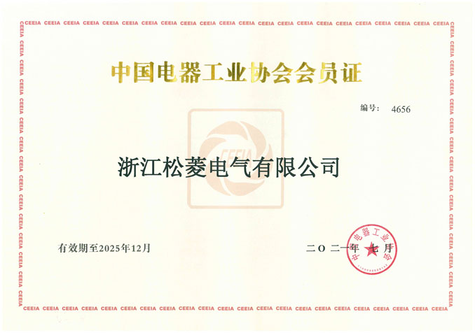 中國電器工業協會會員證