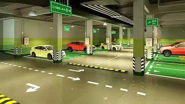 关于停车场地下停车场CAD平面设计尺寸优化设计的三维效果图设计介绍