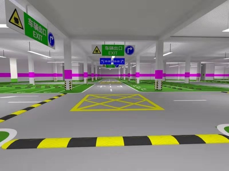 六盘水地下停车场3D效果图设计防水排水