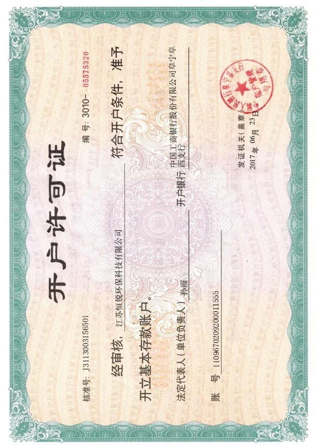 Account Opening License